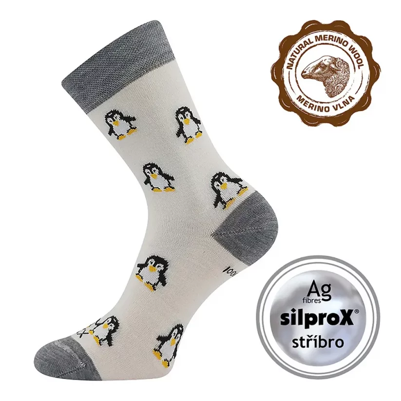 Voxx dámské merino ponožky s tučňáky