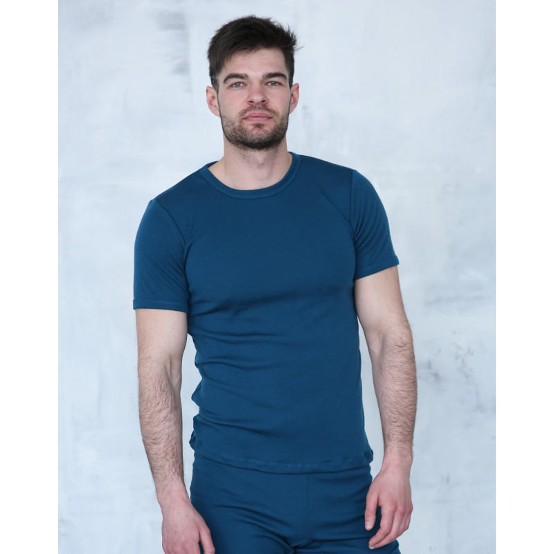 Pánské merino triko s krátkým rukávem - Velikost: XL, Barva: Tmavě modrá