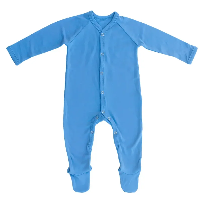 Dětské merino dupačky s ťapičkami - Velikost: 56/62, Barva: Blankytná