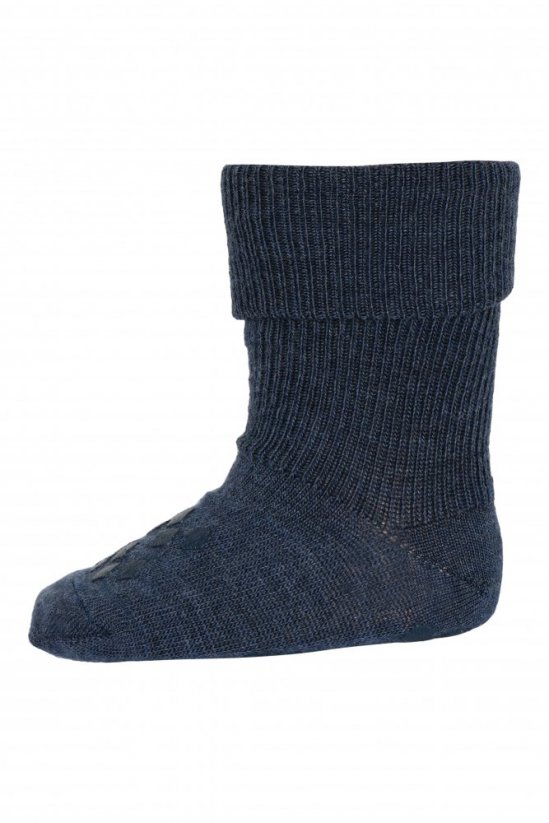 mpDenmark dětské tenké ohrnovací merino ponožky s protiskluzem