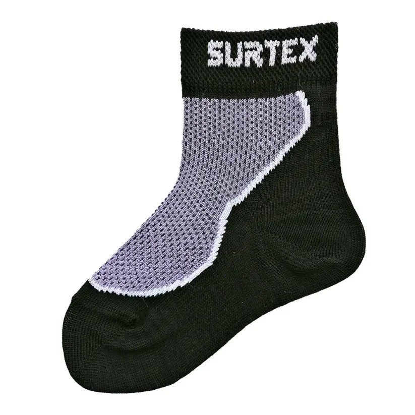 Surtex dětské letní merino ponožky - Velikost: 20-23 (14-15 cm), Barva: Fialová