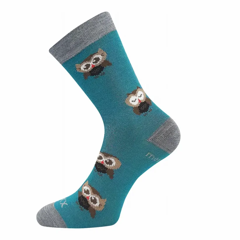 Voxx dětské merino ponožky se sovičkami - Velikost: 30-34 (20-22 cm), Barva: Růžová