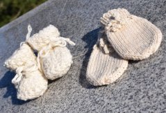 Ručně pletené rukavičky z merino vlny